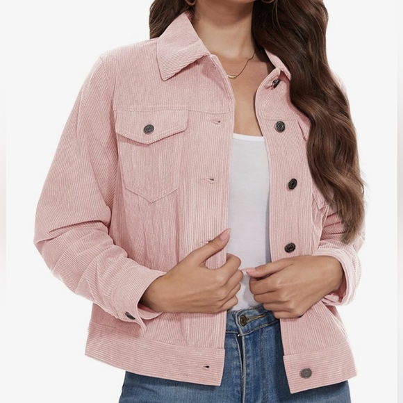Jackets & Blazers - Women's Pink Corduroy Jacket Size M